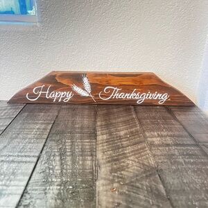 Holiday Thanksgiving and Halloween seasonal Hand-Painted wooden sign Used Read